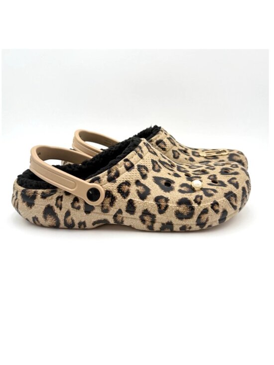 Crocs Classic Lined Clueless Clog Men\'s Size 13 Animal Print Brown Leopard main image 8